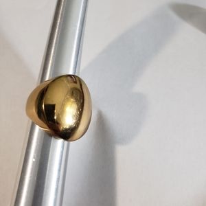 Gold round statement ring